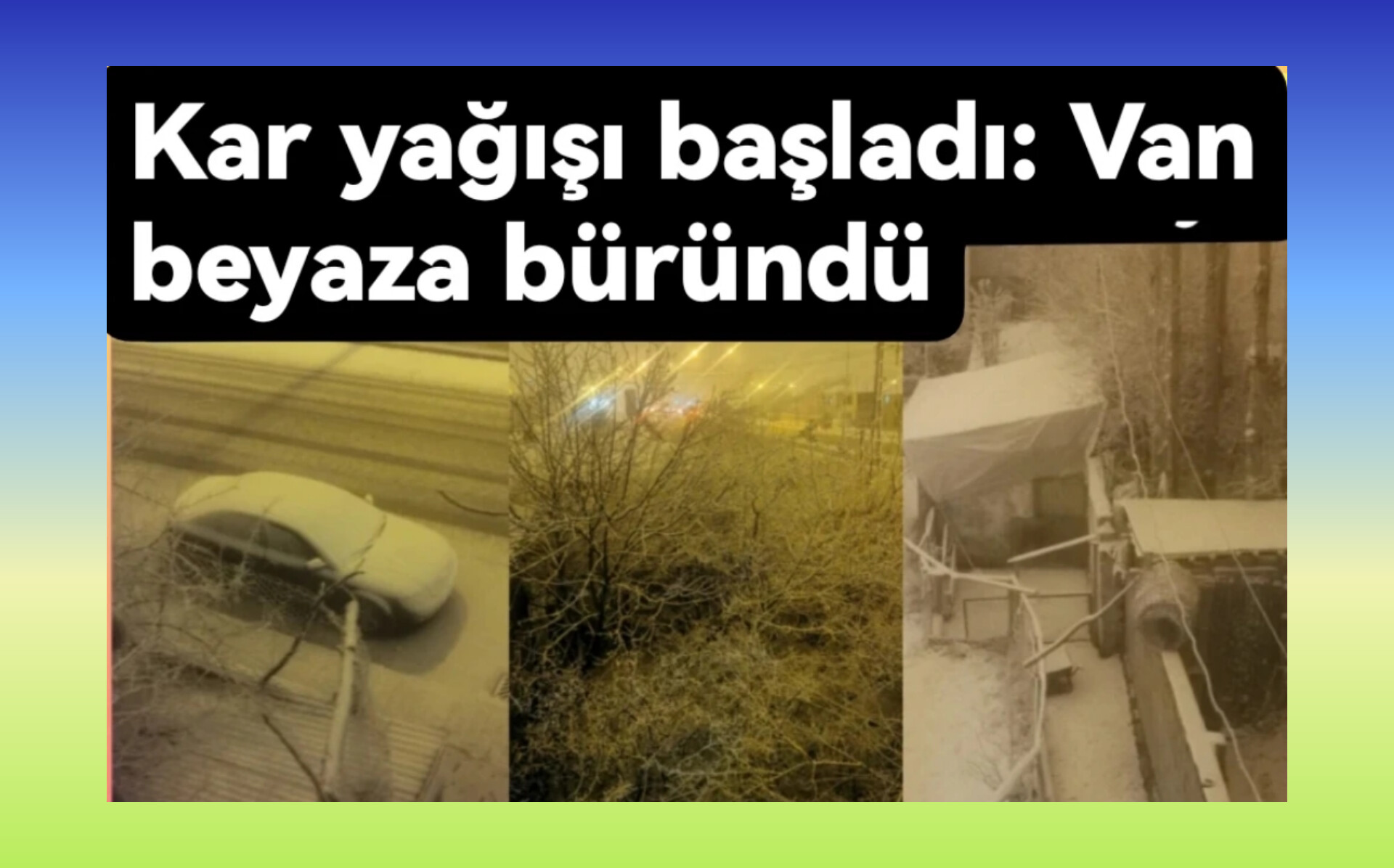 Kar yağışı başladı: Van beyaza büründü