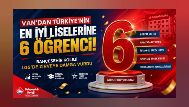 Van’dan Türkiye’nin En İyi Liselerine 6 Öğrenci! Bahçeşehir Koleji LGS’de Zirveye Damga Vurdu