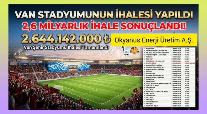 Van’ın Yeni Stadyum Projesinde Düğüm Çözüldü! 2,6 Milyarlık İhale Sonuçlandı
